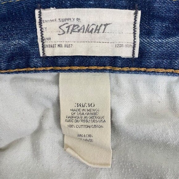 Ralph Lauren Denim & Supply Jeans Medium Wash Mens 36X30 Straight-Leg Distressed - Picture 9 of 9